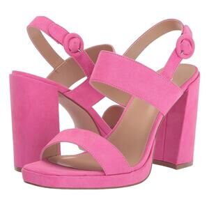 Madden Girl Mine Womens Size 6.5 Fabric Sandals Barblie Pink Block Heel New